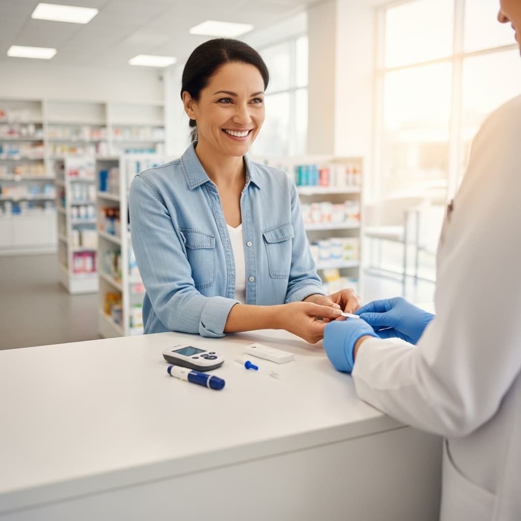 Pharmacy shelves with supplies